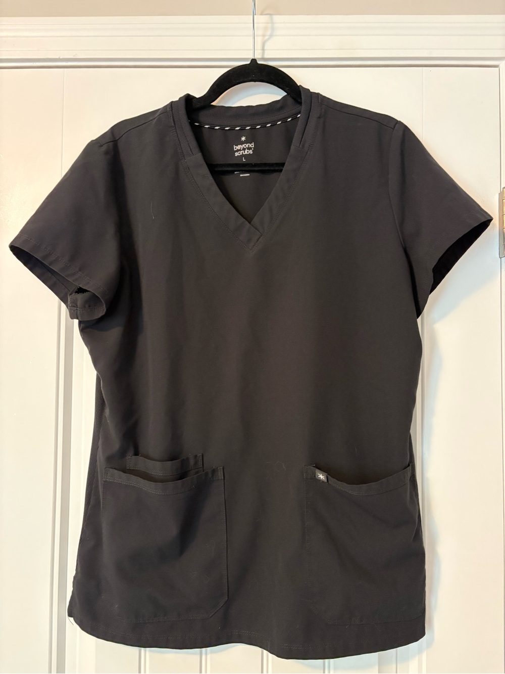 beyond scrubs Black V-Neck Women's Scrub Top